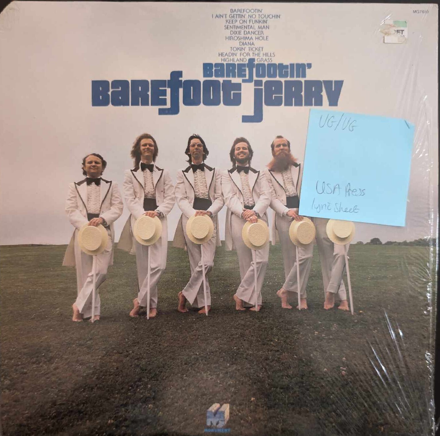 Barefoot Jerry Barefootin' Vinyl Record VG/VG MG7610 1977 vinyl record sleeve Barefoot Jerry Barefootin' Vinyl Record VG/VG MG7610 1977 sleeve
